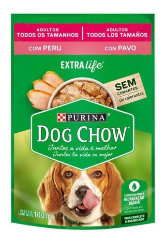 Dog Chow Pouch Perro Adulto  Pavo 100 Gr 15 Un Mascota Food