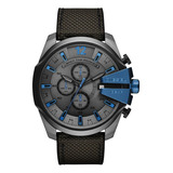 Reloj Diesel® Dz4500mega Chief  Gris Azul Exclusivo Original