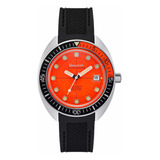 Reloj Automático Bulova Devil Diver Oceangrapher 96b350, Color De La Correa: Plata, Color Del Bisel, Color Negro/naranja, Color De Fondo Naranja