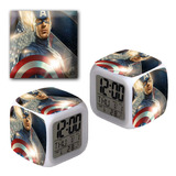 Reloj Despertador Iluminado Capitan America Los Vengadores