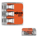 Conector Wago Compacto Emenda 3 Fios Modelo 221-413 Kit 5