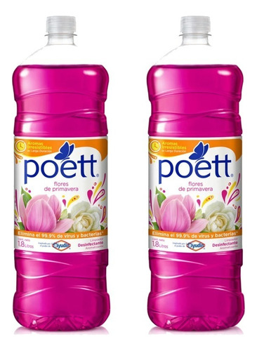 Limpiador De Pisos Poett Primavera X1.8lt Pack X2u