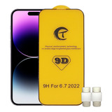 Mica Cristal Templado Premium Para iPhone 14 Con Aluminio