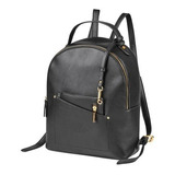 Mochila Casual Negra Para Dama Correas Ajustables 853-88 