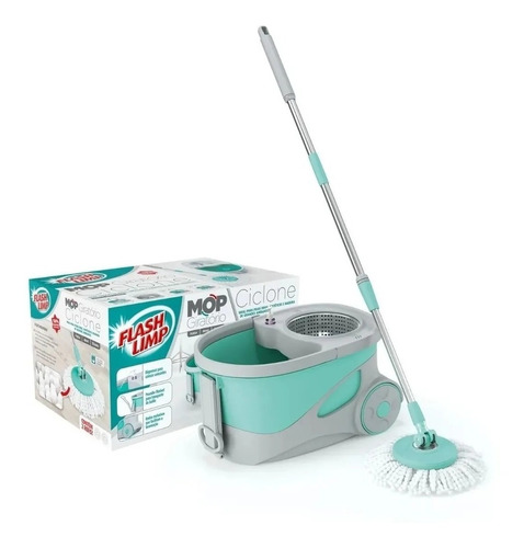 Mop Giratório Ciclone Cesto Inox Flash Limp 