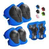 Kit Protección Rodilleras Coderas Muñequeras Para Niño, Azul