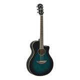 Guitarra Electroacústica Yamaha Apx600 Para Diestros Oriental Blue Burst Palo De Rosa Brillante
