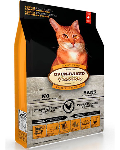 Oven Baked Gato Senior Y Light Sabor Pollo 4,5 Kg