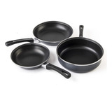 Batería De Cocina Mega Óptima 9 Piezas Cinsa Color Negro Color Gris Oscuro