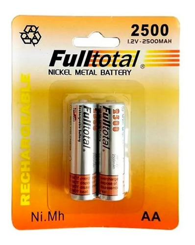 Pilas Aa Recargables 1.2v-2500mah Full Total