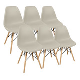 Sillas X 6 Comedor Plastico Patas De Madera Diseño Eames Dsw