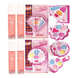 6 Kit Maquiagem Infantil E + 6 Gloss Brilho Infantil Atacado