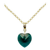 Collar Gran Romance Gold Cristal Genuino Emerald