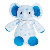 Elefante De Pelúcia Azul Bebê 25 Cm Soninho Antialérgico