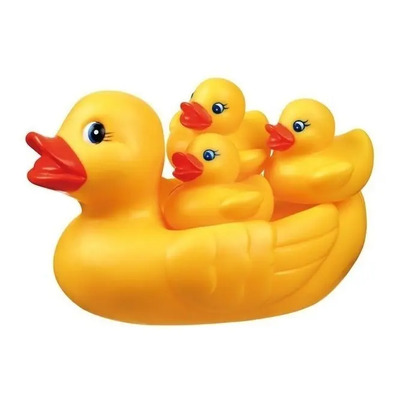 4 Paquete De 4 Patitos Hule Mama Chillona Envio Inmediato Amarillo