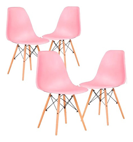 Set De 4 Sillas Eames Modernas Minimalistas Casa - Oficina