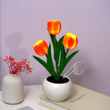 Lmpara Led Tulipn - Recargable, Control Tctil, Decoracin Hog
