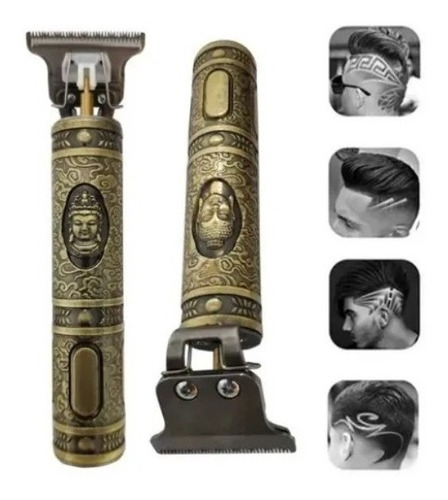 Maquininha De Cortador Cabelo E Barba Vintage Bivolt Eletric Cor Dourado 110v/220v