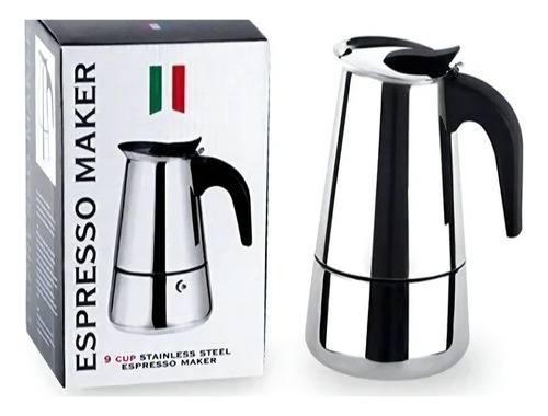 Cafetera Italiana Espresso De Acero Inoxidable 4 Tazas Color Gris