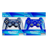 Combo De 2 Joystick Sony Ps3 Azul Y Negro Envio Gratis