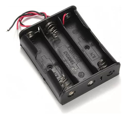 Portapilas 18650 X 3 Con Cables Porta Pilas Bateria Holder