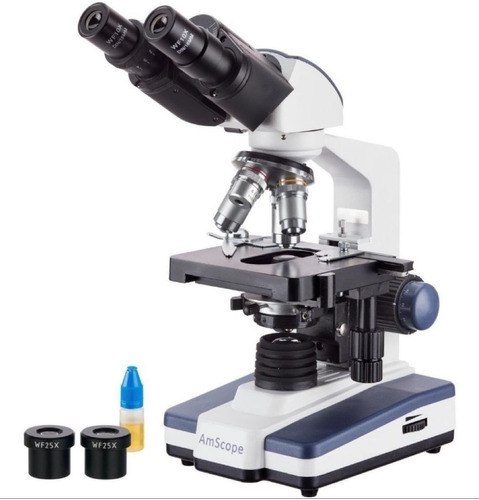 Microscopio Binocular Biológico 40x 2500x Amscope B020c 