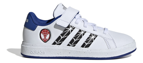 Tenis Niño adidas Grand Court Spiderman Blanco Casual Héroe Marvel Cinta Adherente Infantil T16-22