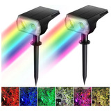 Lampara Solar Estaca-pared Led Exteriores Rgb Patio Jardin