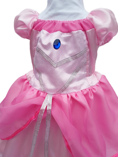 Disfraz Vestido Princesa Peach. Rosa. Princesa Mario Bros