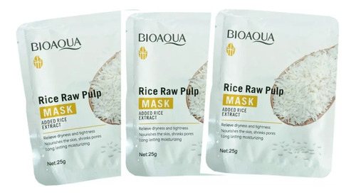 3 Mascarillas De Arroz Bioaqua - g a $380