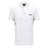 Playera Polo Boss Pauletech Blanco Para Hombre - Original