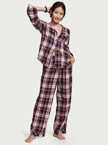 Pijama Victorias Secret Flanelado Clássico Xadrez Fúsica/pk