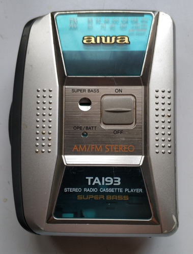 Walkman Aiwa Am/fm Stereo Ta193 (no Estado) Arte Som