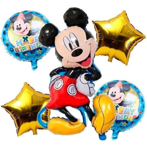  Globos Metalico Micky Mause 73cm Fiesta Kit 5 Pzs