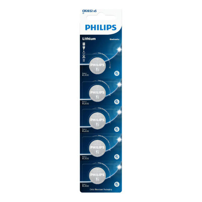 05 Baterias Pilha CR2032 3V Philips CR2032P5B\u002F59 Moeda 1 Cartela | MercadoLivre