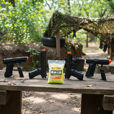 4 Juguete Pistola Postas Balines Regalo Niño Tirapajaros | Meses sin interés
