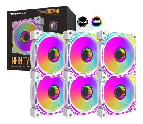 Cooler Aigo Infinity 24 Pro Branco Argb+pwm 6 Fans Darkflash