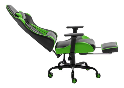 Silla Gamer Verde Reclinable Reposa Pies Regulable Ergonomic