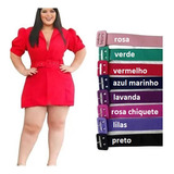 Macaquinho Feminino Alfaiataria Balada Plus Size Curto