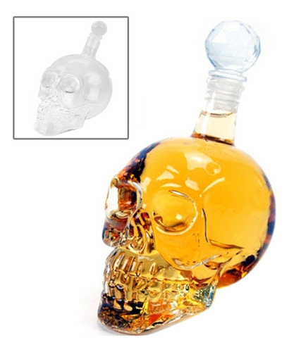 Botella De Vino De Cristal Con Forma De Calavera [u]