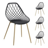Kit 4 Cadeira De Jantar Cloe Design Eames Web Encosto Vazado