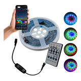 Tira Led 5050 Rgb Ip65 Secuencial Control Bluetooth 5m