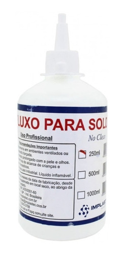 Fluxo Para Solda Liquido No Clean Frasco 250ml Implastec