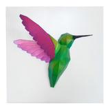 Cuadro Colibrí 3d Artesanal 25cm X 25cm