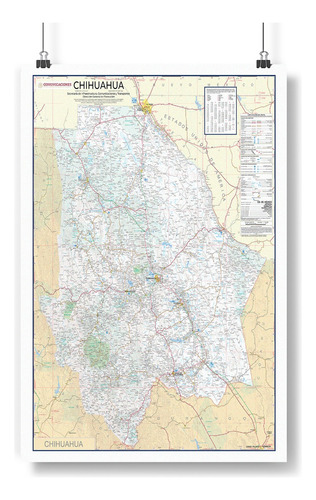 Mapa De Chihuahua Grande 160x130 Para Pared