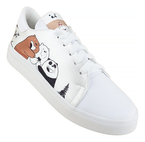 Tenis Osos Escandalosos Niñas Polar Sneaker 423-b Blancos   