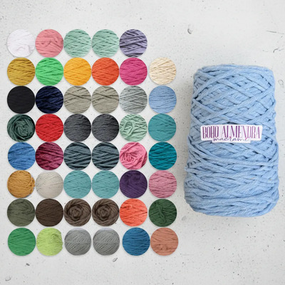 Hilaza Eco Algodón Macramé 100m 4mm Boho Almendra Color Azul Cielo | Meses sin interés