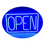 Cartel En Neón Led  Open 35 Cm Ancho Para Interior