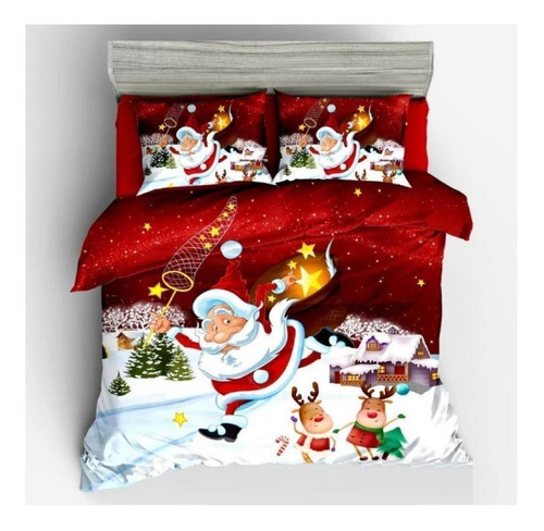 Bello Cubrecama Cobertor Navidad Quilt Verano 2 Plazas Cl3d