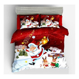 Bello Cubrecama Cobertor Navidad Quilt Verano 2 Plazas Cl3d